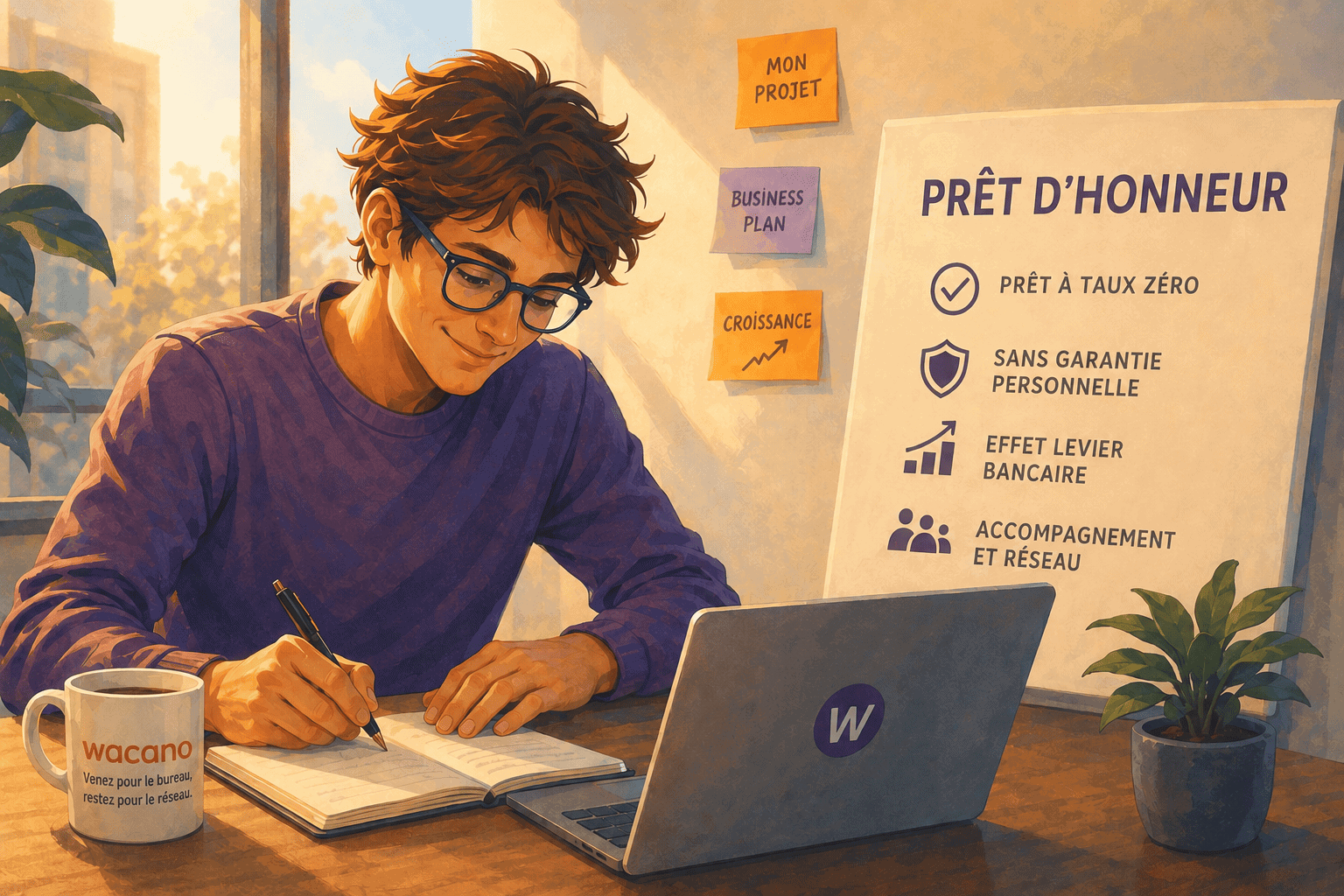 Illustration des avantages du prêt d'honneur creation entreprise